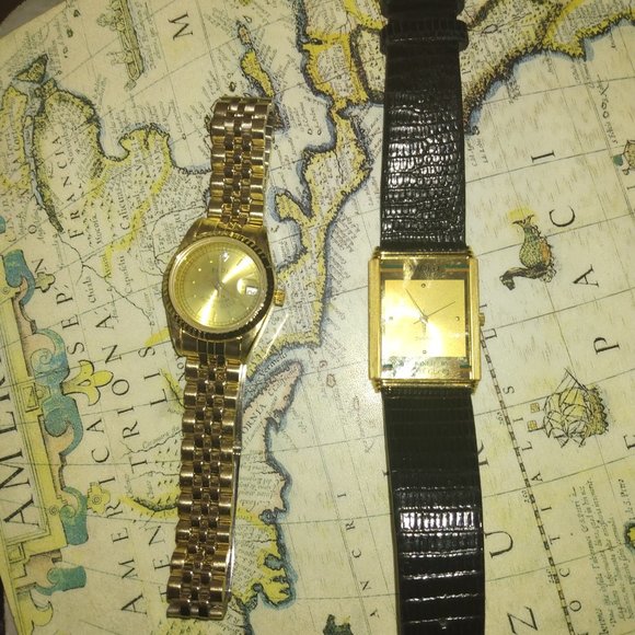 PAOLO GUCCI Jewelry 2 Paolo Gucci His Hers Watches Lizard And Gold With Diamond Chip Poshmark